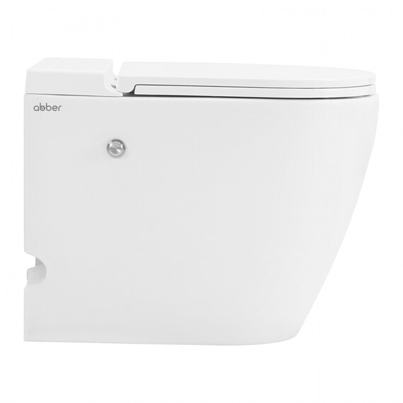 Унитаз приставной безободковый импульсный Abber Bequem AC1115P с крышкой микролифт (выпуск горизонтальный) фото 15