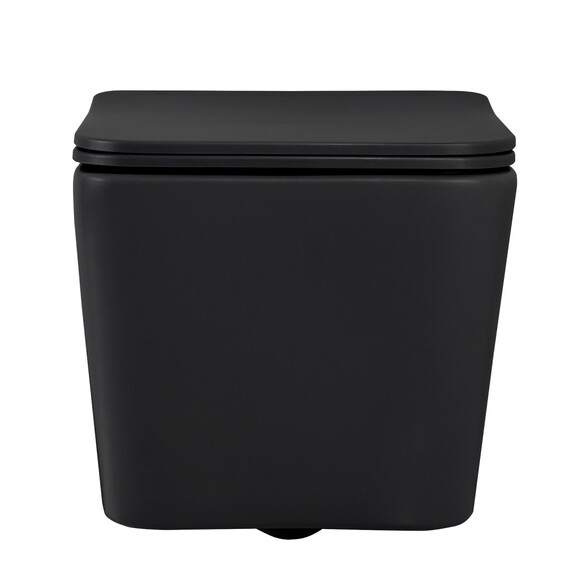 Унитаз подвесной безободковый Abber Rechteck AC1201MB с крышкой микролифт, чёрный матовый фото 15