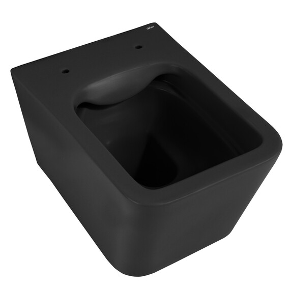 Унитаз подвесной безободковый Abber Rechteck AC1201MB с крышкой микролифт, чёрный матовый фото 17