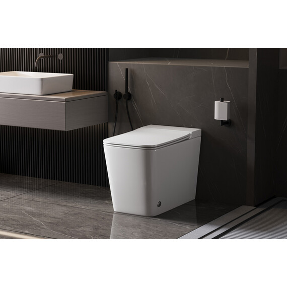 Унитаз приставной безободковый импульсный Abber Rechteck AC1213P с крышкой микролифт (выпуск горизонтальный) фото 11