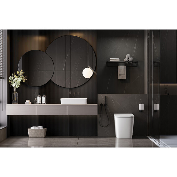 Унитаз приставной безободковый импульсный Abber Rechteck AC1213P с крышкой микролифт (выпуск горизонтальный) фото 12