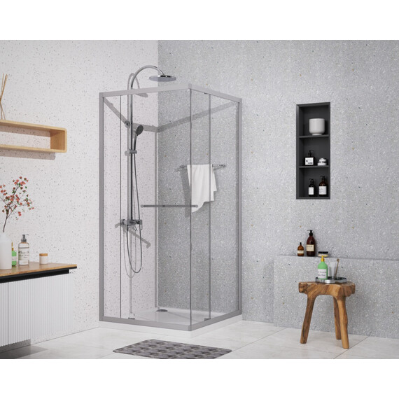 Душевое ограждение Azario Monako 90x90 см AZ-L47-90-CH-CL, хром/прозрачное фото 2