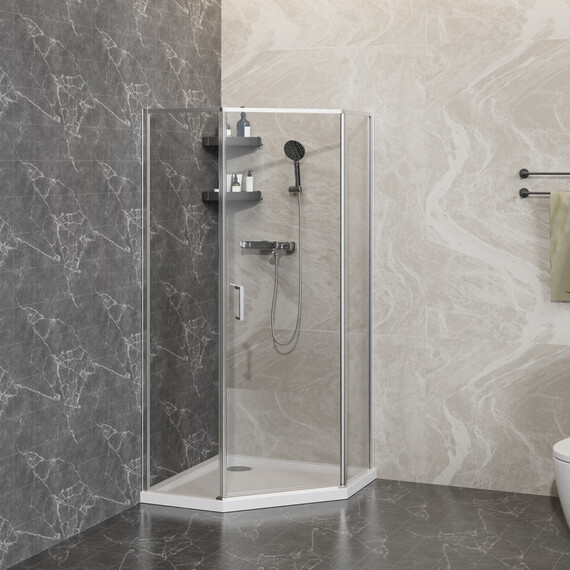 Душевое ограждение Azario SAKURA 100х100 см AZ-21C-100-CH-CL, хром/прозрачное фото 5