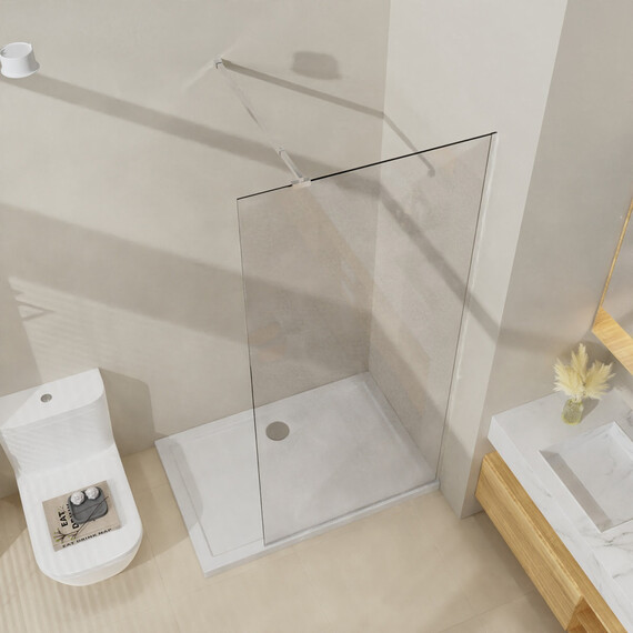 Душевая перегородка Azario Walk-in 100 см AZ-251-100-MGR-CL (стекло 8 мм) графит матовый/прозрачное фото 7