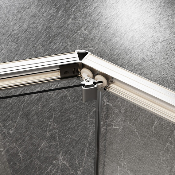 Душевое ограждение Azario OSAKA 90х90 см AZ-092K2-90-BGL-CL, золото брашированное/прозрачное фото 5