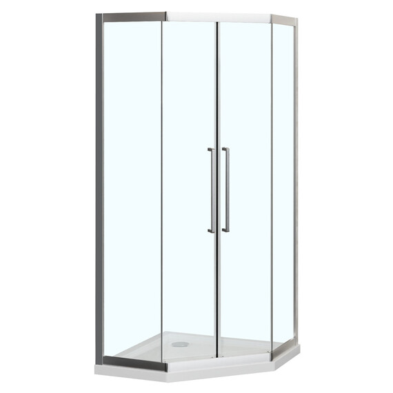 Душевое ограждение Azario OSAKA 90х90 см AZ-092K2-90-CH-CL, хром/прозрачное фото 2