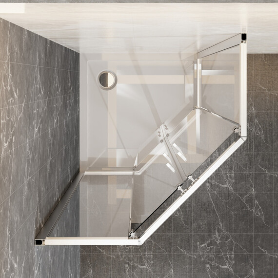 Душевое ограждение Azario OSAKA 90х90 см AZ-092K2-90-CH-CL, хром/прозрачное фото 6