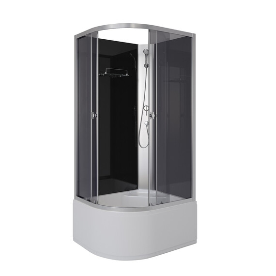 Душевая кабина Niagara Eco 90x70 см E90/70/40R/TN/BK (безсиликоновая сборка) хром/тонированное фото 2