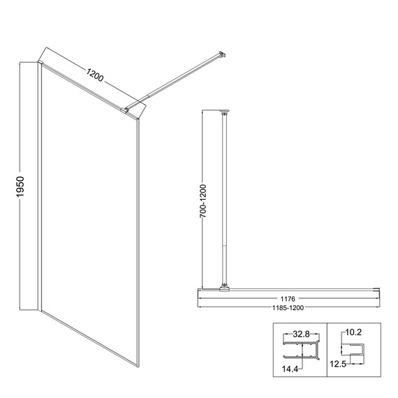 Душевая перегородка Niagara Nova 120 см NG-660-12 (стекло 8 мм) хром/узор фото 10