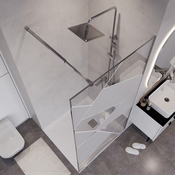 Душевая перегородка Niagara Nova 120 см NG-660-12 (стекло 8 мм) хром/узор фото 5