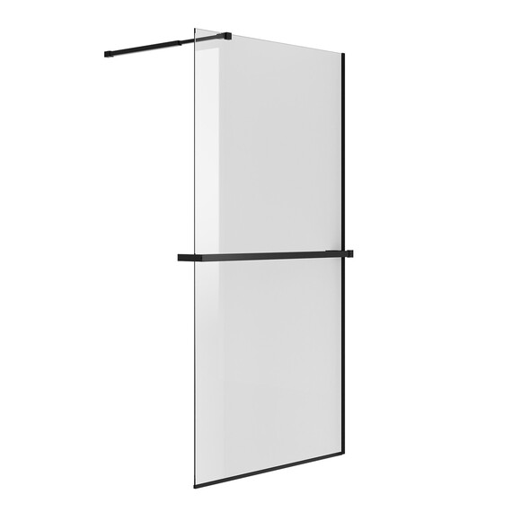 Душевая перегородка Niagara Nova 80 см NG-670-80ВLACK (стекло 8 мм) чёрный матовый/прозрачное фото 