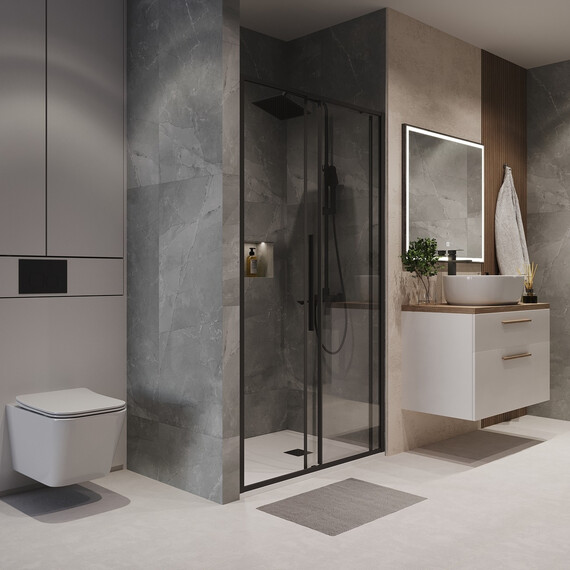 Душевая дверь Niagara Nova 130 см NG-84-13AB, чёрный матовый/прозрачное фото 5