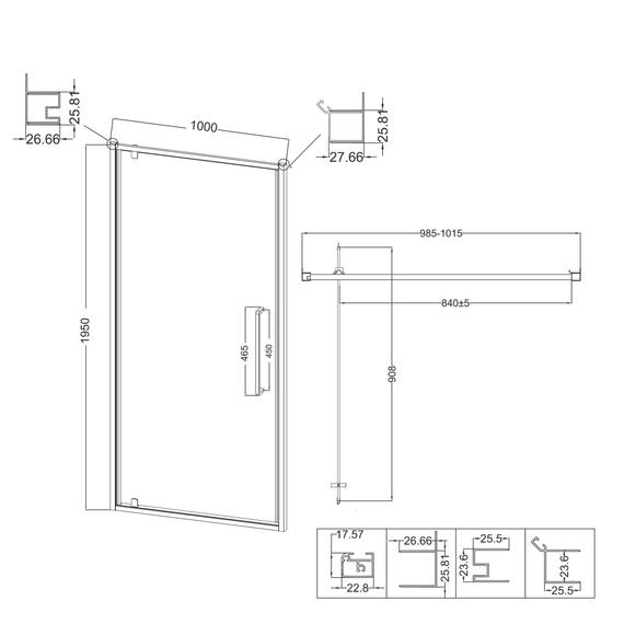 Душевая дверь Niagara Nova 100 см NG-85-10AB, чёрный матовый/прозрачное фото 11