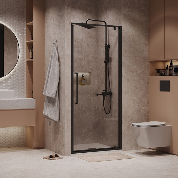 Душевая дверь Niagara Nova 100 см NG-85-10AB, чёрный матовый/прозрачное фото 7