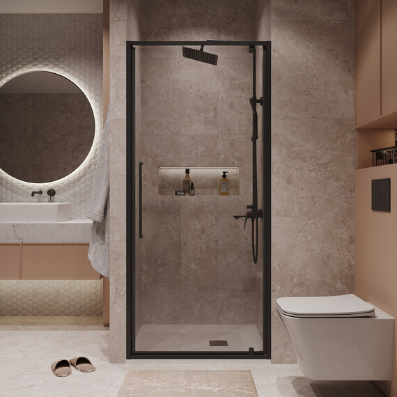 Душевая дверь Niagara Nova 100 см NG-85-10AB, чёрный матовый/прозрачное фото 8