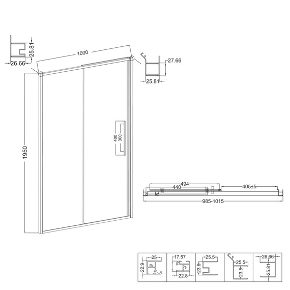 Душевая дверь Niagara Nova 100 см NG-85-10TB, чёрный матовый/тонированное фото 11