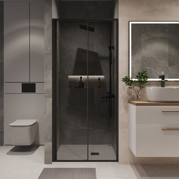 Душевая дверь Niagara Nova 100 см NG-85-10TB, чёрный матовый/тонированное фото 4