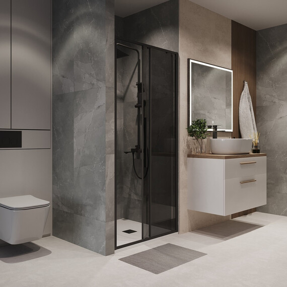 Душевая дверь Niagara Nova 100 см NG-85-10TB, чёрный матовый/тонированное фото 5