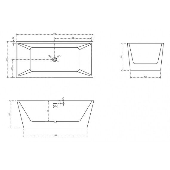 Ванна отдельностоящая Abber AB9224-1.7 170x80 см, Размер - мм: 1700x800 фото 11