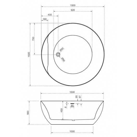 Ванна отдельностоящая Abber AB9280 150x150 см фото 10