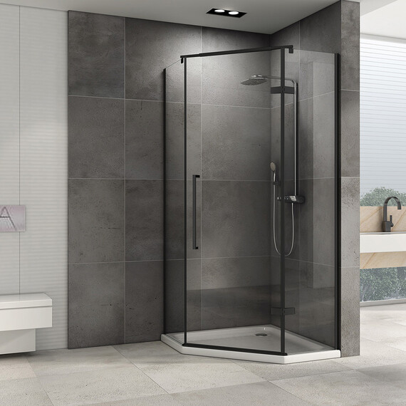 Душевое ограждение Abber Ewiges Wasser 80х80 см AG05080B, черный/прозрачное фото 2