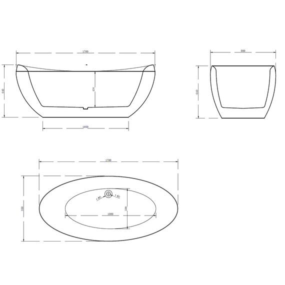 Ванна отдельностоящая Abber AB9236 170x80 см фото 12