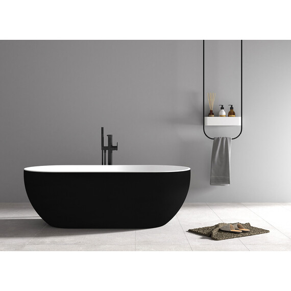 Ванна отдельностоящая Abber AB9241MB 172x79 см, черный матовый фото 8