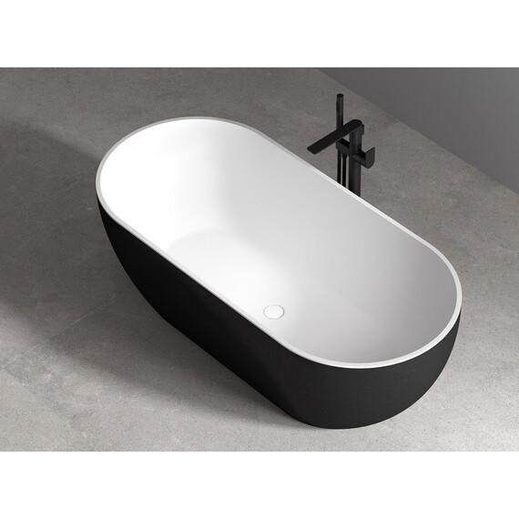 Ванна отдельностоящая Abber AB9241MB 172x79 см, черный матовый фото 9