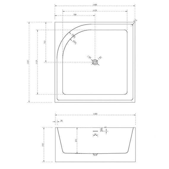 Ванна отдельностоящая Abber AB9337 140x140 см фото 10