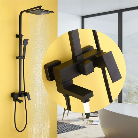 Душевая стойка Abber Daheim AF8216B, черный матовый, Цвет производителя: чёрный матовый фото 3