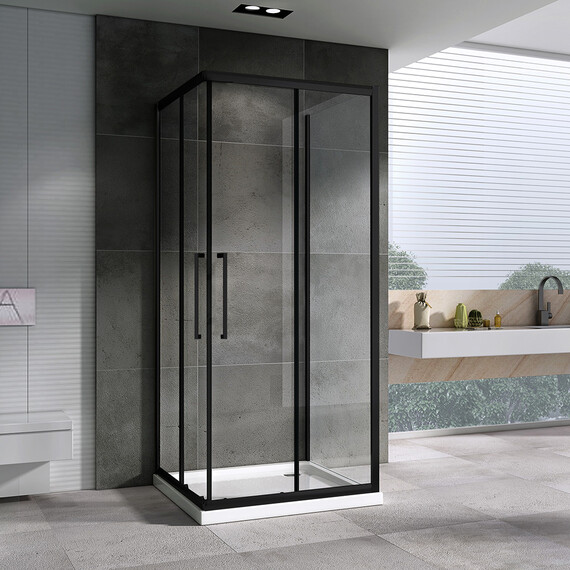 Душевое ограждение Abber Schwarzer Diamant 80х80 см AG02080BH-S80B, черный/прозрачное фото 2