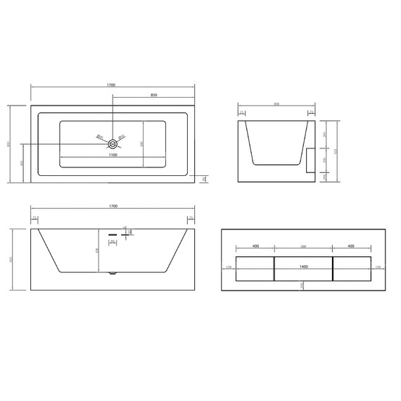 Ванна отдельностоящая Abber AB9339-1.7 170x80 см фото 10
