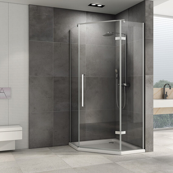 Душевое ограждение Abber Ewiges Wasser 100х100 см AG05100, хром/прозрачное фото 3