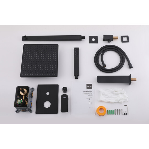 Душевая система для ванны Abber Weiss Insel AF8017B, черный матовый фото 3