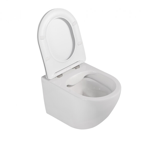 Унитаз подвесной безободковый Abber Bequem AC1100 с крышкой микролифт, Цвет производителя: белый фото 13