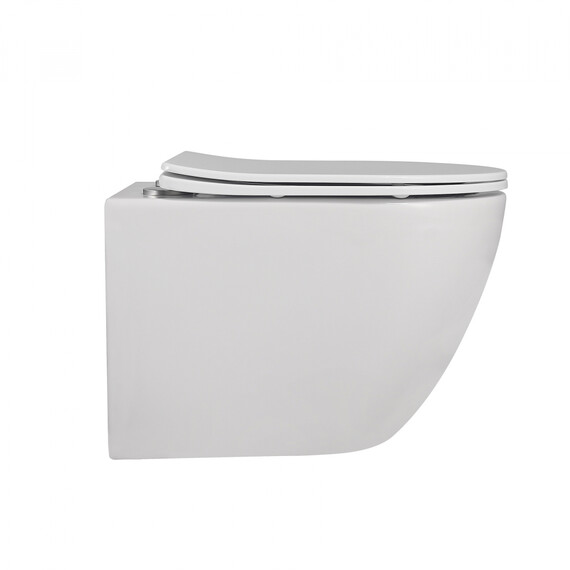 Унитаз подвесной безободковый Abber Bequem AC1100 с крышкой микролифт, Цвет производителя: белый фото 14