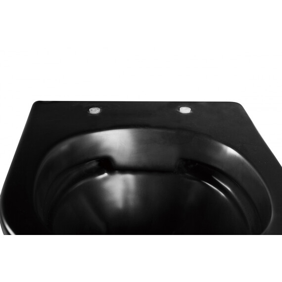 Унитаз подвесной безободковый Abber Bequem AC1100MB с крышкой микролифт, черный матовый, Цвет производителя: чёрный матовый фото 18