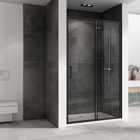 Душевая дверь Abber Schwarzer Diamant 120 см AG30120B5, черный/прозрачное фото 2