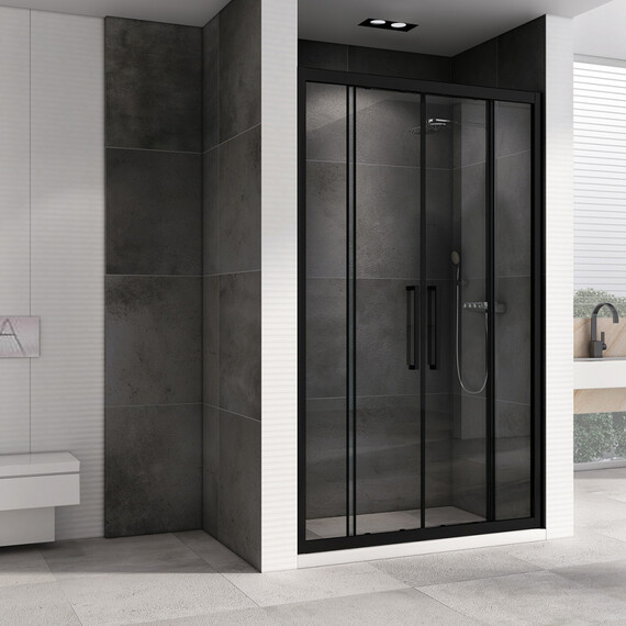 Душевая дверь Abber Schwarzer Diamant 140 см AG33140BH, черный/прозрачное фото 2