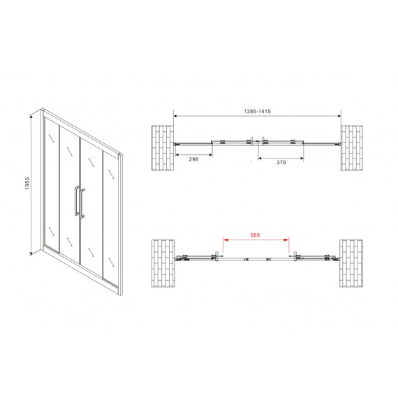 Душевая дверь Abber Schwarzer Diamant 140 см AG33140BH, черный/прозрачное фото 8