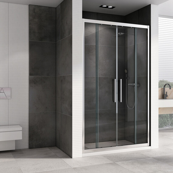 Душевая дверь Abber Schwarzer Diamant 160 см AG33160H, хром/прозрачное фото 3