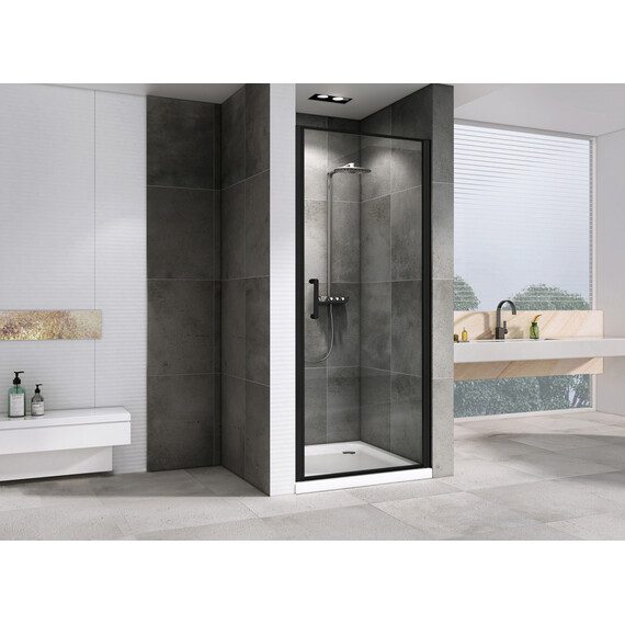 Душевая дверь Abber Sonnenstrand 90 см AG04090B, черный/прозрачное фото 2