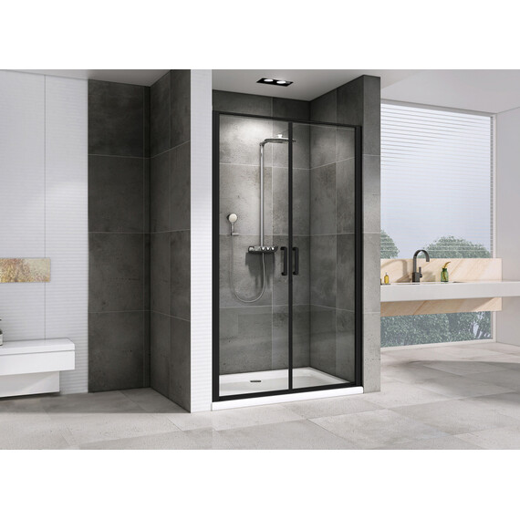 Душевая дверь Abber Sonnenstrand 100 см AG04100BC, черный/прозрачное фото 2