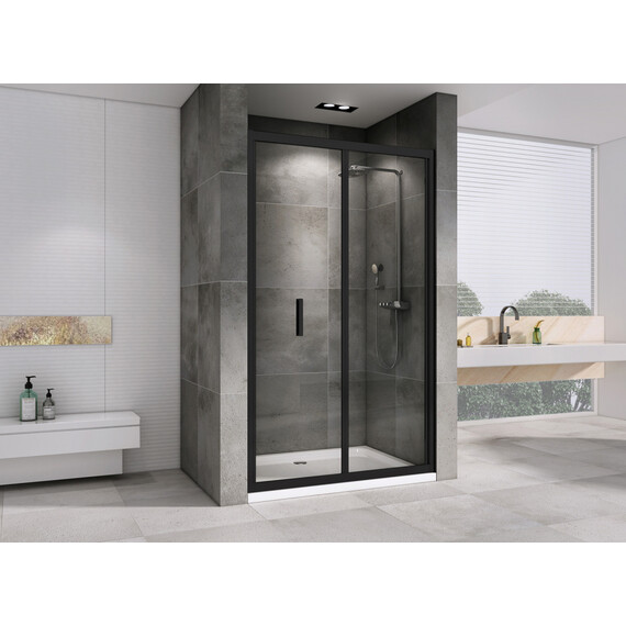 Душевая дверь Abber Sonnenstrand 90 см AG07090B, черный/прозрачное фото 2