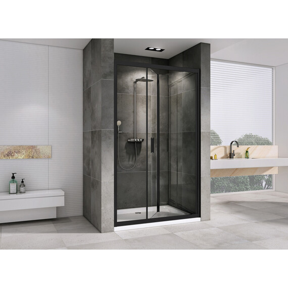 Душевая дверь Abber Sonnenstrand 90 см AG07090B, черный/прозрачное фото 3