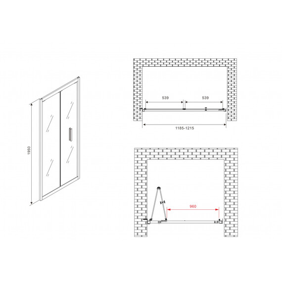 Душевая дверь Abber Sonnenstrand 120 см AG07120, хром/прозрачное фото 6