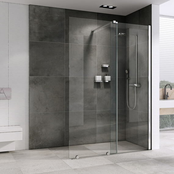Душевая перегородка Abber Komfort 120 см AG09120 (стекло 8 мм), хром/прозрачное фото 2