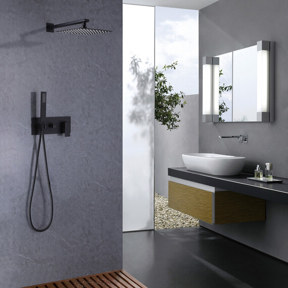 Душевая система для душа Abber Daheim AF8218B, черный матовый фото 2