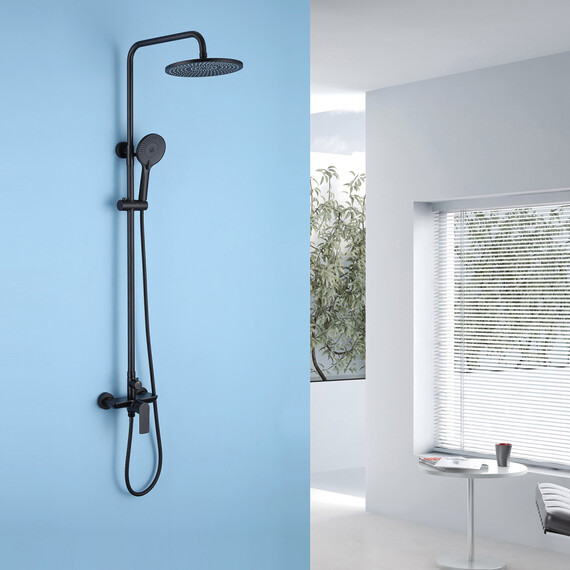 Душевая стойка Abber Weiss Insel AF8020B, черный матовый, Цвет производителя: чёрный матовый фото 2