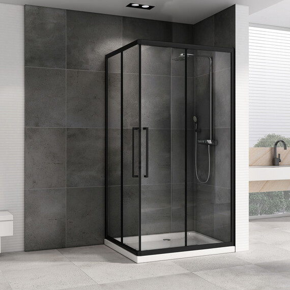 Душевое ограждение Abber Schwarzer Diamant 120х90 см AG02129BH, черный/прозрачное фото 2